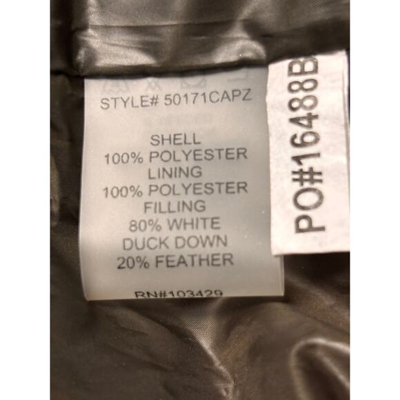 L’Atelier Camo Print Down Puffer Vest Metallic Bronze Quilted Outerwear - Picture 6 of 6